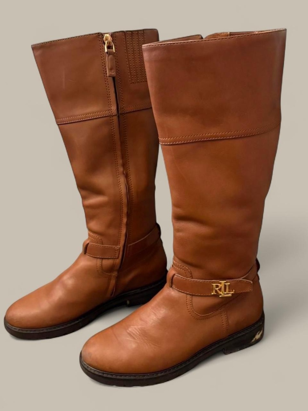 Lauren Ralph Lauren Tan Over the Knee Boots